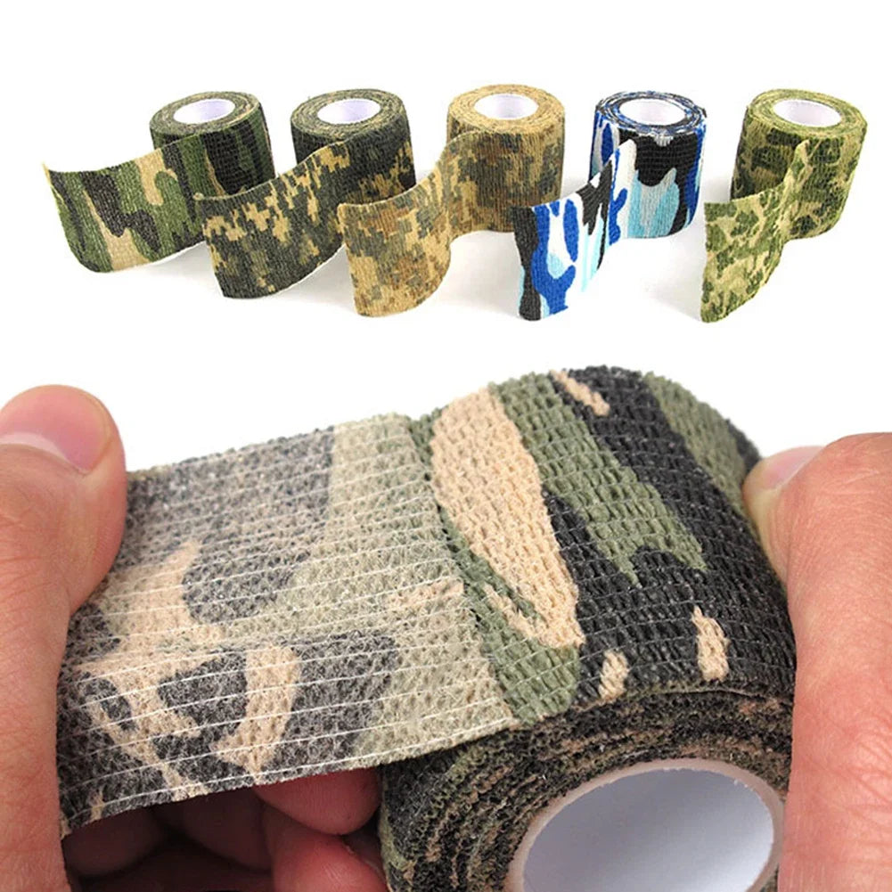 Elastic Wrap Tape  Adhesive Outdoor Hunting Camouflage Stealth Tape Waterproof Wrap Durable Self Adhesive Elastic Bandage