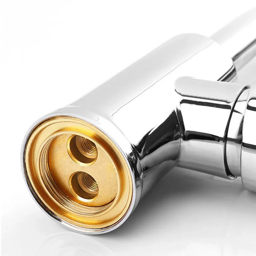 Cold Hot Mixer Tap Bathroom Chrome Plated Durable Faucet Polished Silver Swivel Basin Sink Tap Zinc Alloy Body