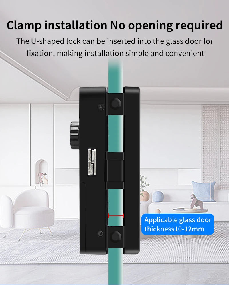 WIFI 3D Face Smart Lock for Glass Door with Camera Fingerprint Face Recognize Card Password Biometric Key App Unlock