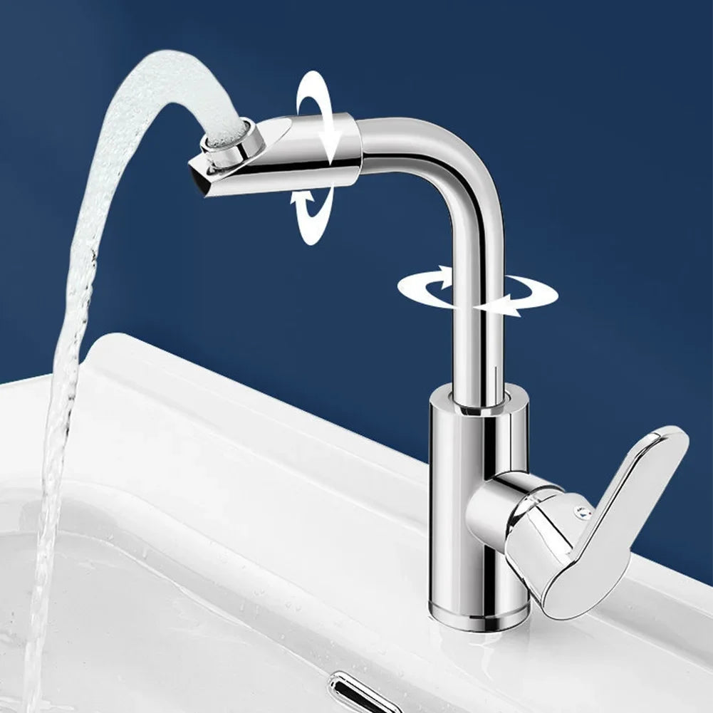 Cold Hot Mixer Tap Bathroom Chrome Plated Durable Faucet Polished Silver Swivel Basin Sink Tap Zinc Alloy Body