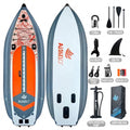 Inflatable Fishing Boat Kayak SUP Thickened Sea Fishing Paddle Board with Rod Holders, Stable Lure Fishing Platform