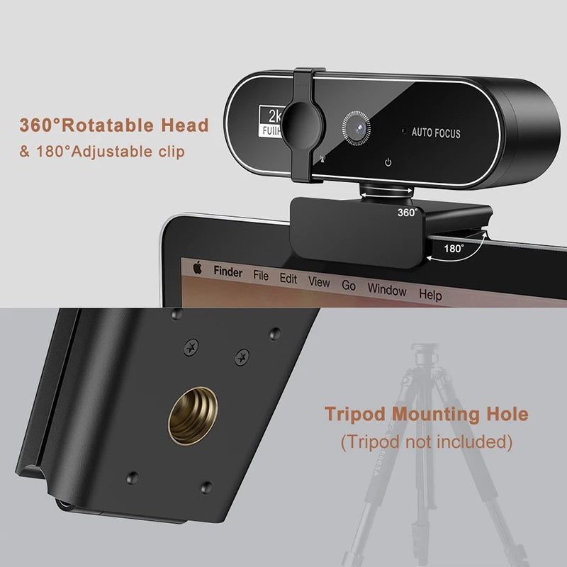 4K Webcam Video Camera 2K Autofocus Streaming Web Cam With Microphone Full HD 1080P Webcams for PC Computer Laptop