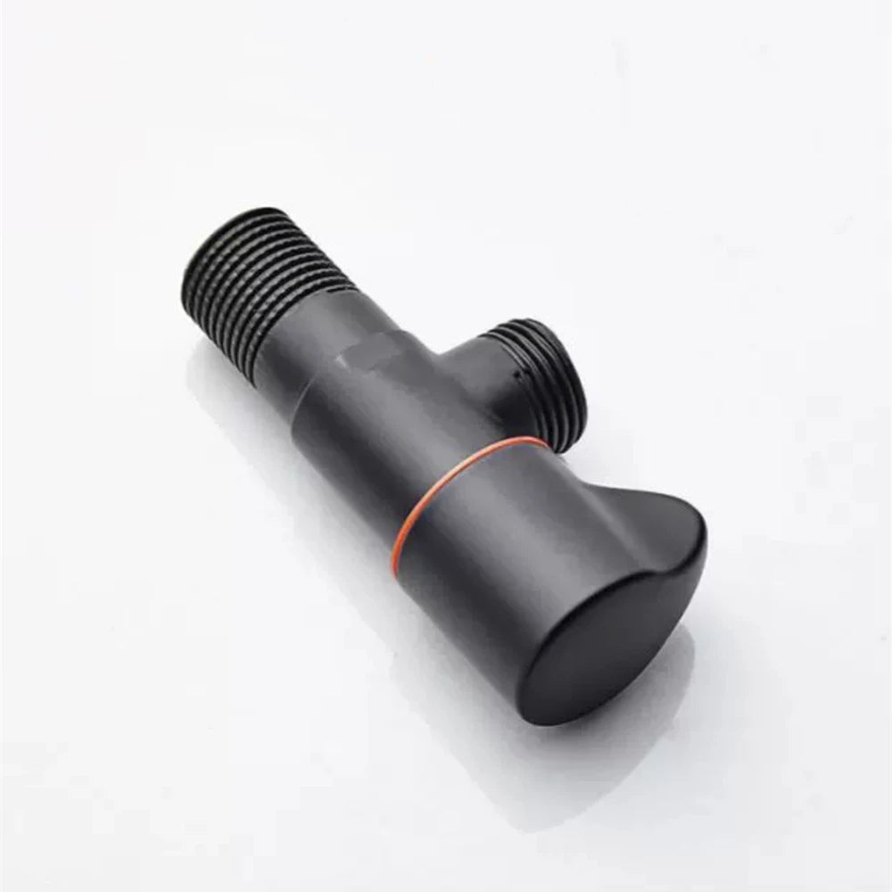 Black Stainless Steel Bathroom Filling Angle Valve G1/2 Threaded Standard Male Corner Bidet for Kitchen Cold Hot Tap Accessories