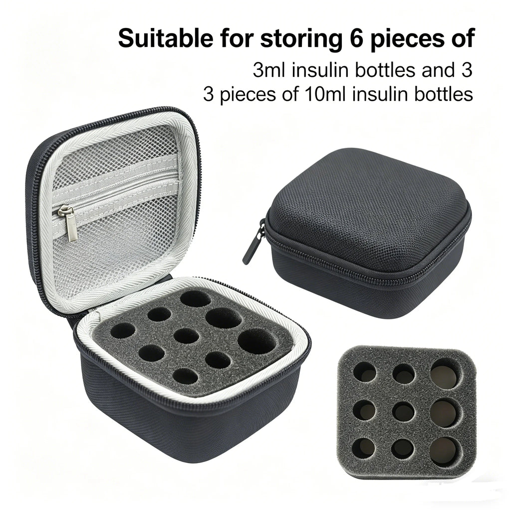 1pc Handheld peptide case insulin vial holder 9 slots for standard 3/5/10ml vial,foam protective, sale case only