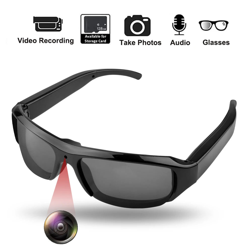 HD 1080P Mini Camcorder Glasses Camera For  For Driving Polarized Sunglasses Sports Camera Driving Cycling Video Recorder