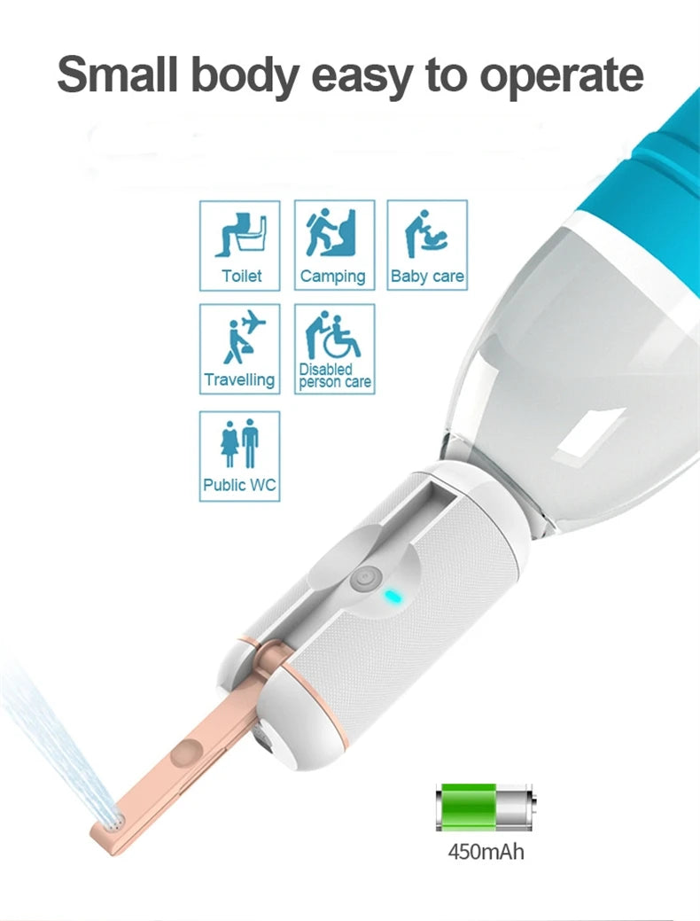 Pocket Bidet Shower Handhel Automatic Toilet Sprayer 200ML Portable Travel Shattaf for Hygiene Cleaning Personal Baby Care