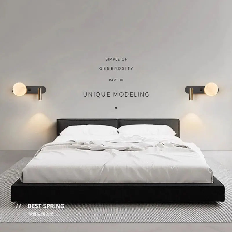 Nordic Modern Black and White Minimalist Wall Lamp Living Room Sofa Background Wall Decorative Lamp Light Luxury Bedroom Bedside