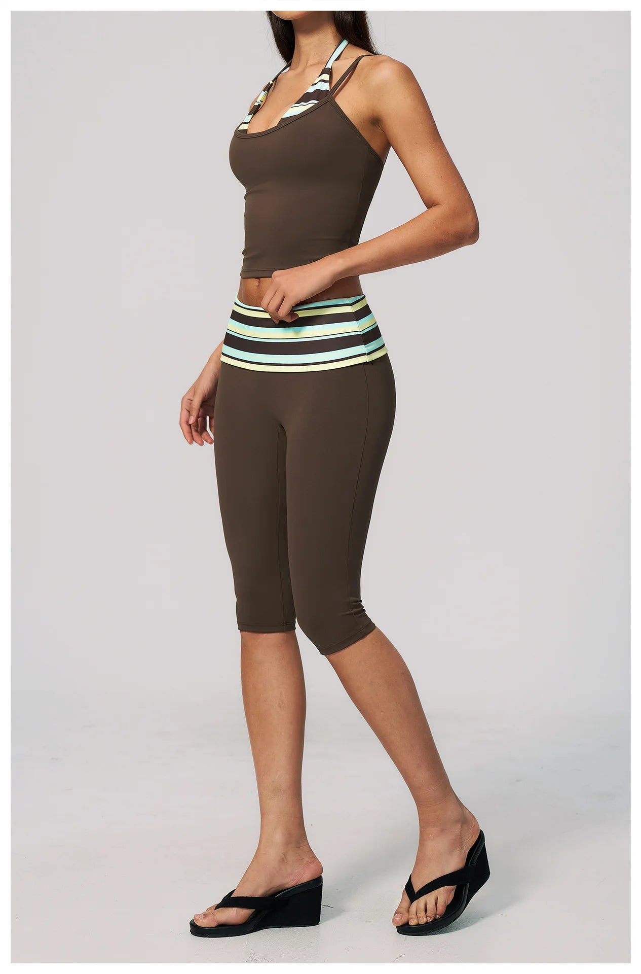 Summer 2PCS Yoga Set Women's Tracksuit Fashion Polka Dot And Striped Workout Sets Gym Outfits High Waist Butt Lift Yoga Clothes