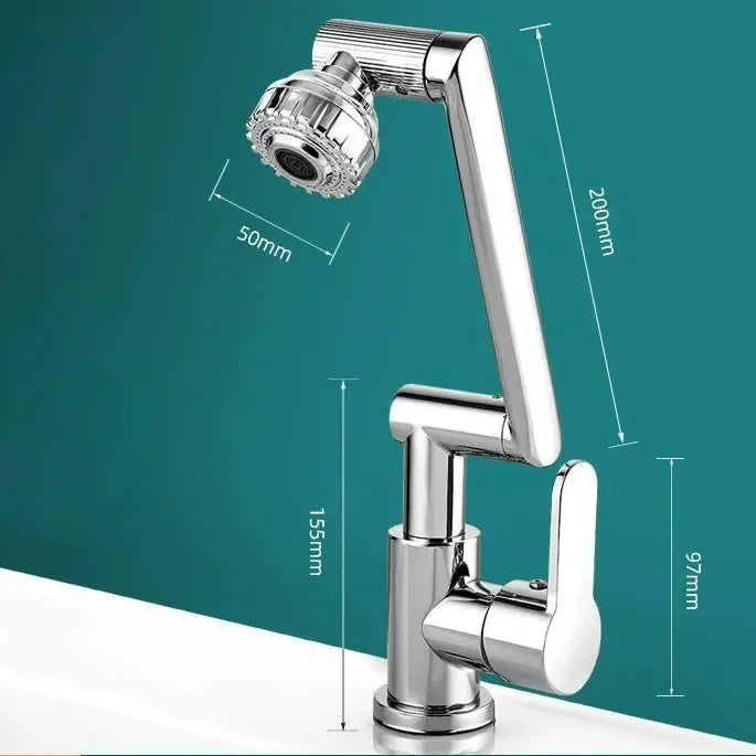 Hot Cold Water Basin Faucet Multifunction Booster Universal Rotating Wash Basin Tap for Bathroom Kitchen Household Mixer Faucet