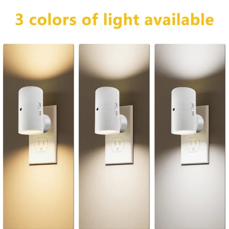 Warm White Light Control Sensor Wall Light 3-color Adjustable Plug-in Staircase Light Suitable for Bedrooms Bedside Desks