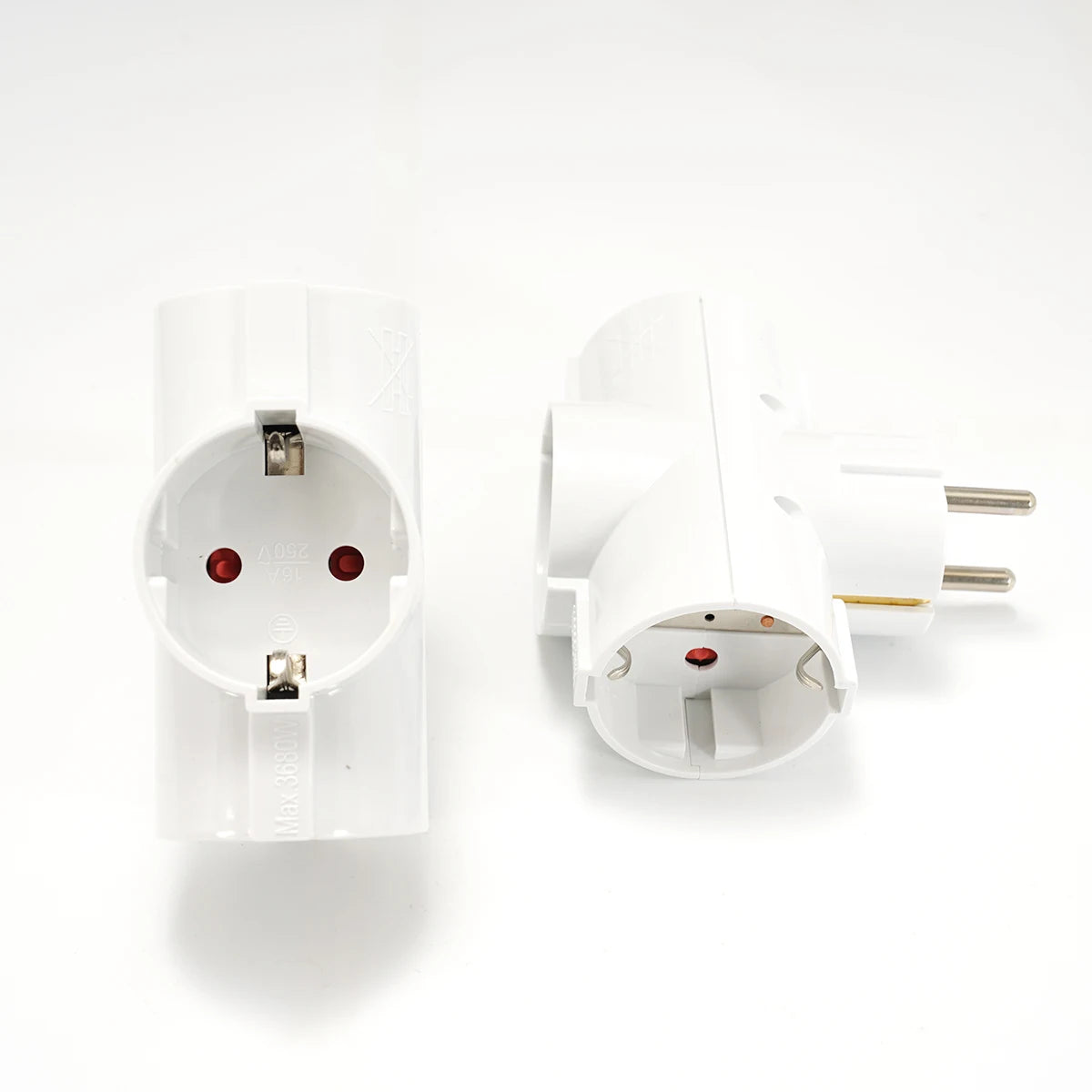 EU Electrical Socket 1 To 2/3 Way Outlet European Standard Expansion Socket Power Extension Plug Converter Travel Power Adapter