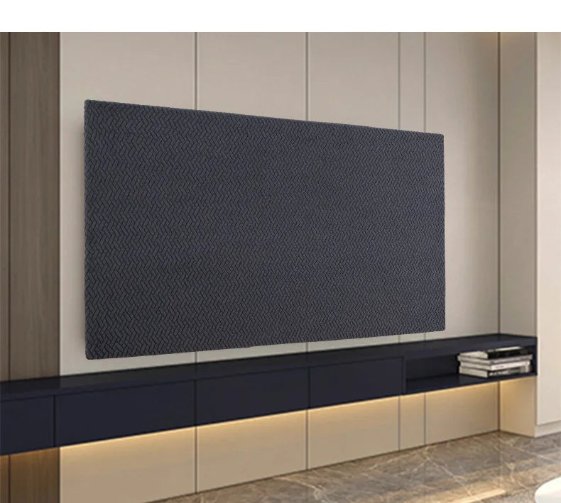 55/100/65 Inch LCD Screen TV Cover Solid Color Full Coverage Cloth Thickened High Elastic Dust Proof Cover Universal Decorative
