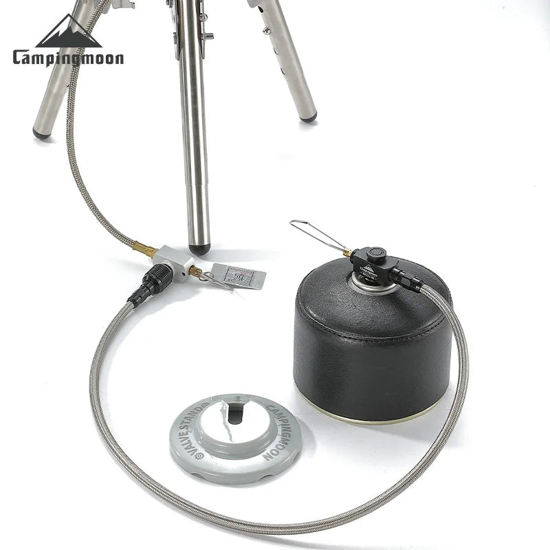 BKZ21-20 Outdoor Picnic Camping Inverted Canister Compatible Gas Stove Extension Tube with Valve
