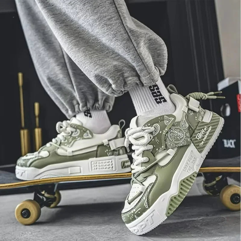 Men Sneakers Outdoor Casual Shoes Fashion Spring Breathable Vulcanized Shoes Comfortable Walking Shoe Platform Lace Up Men Shoes