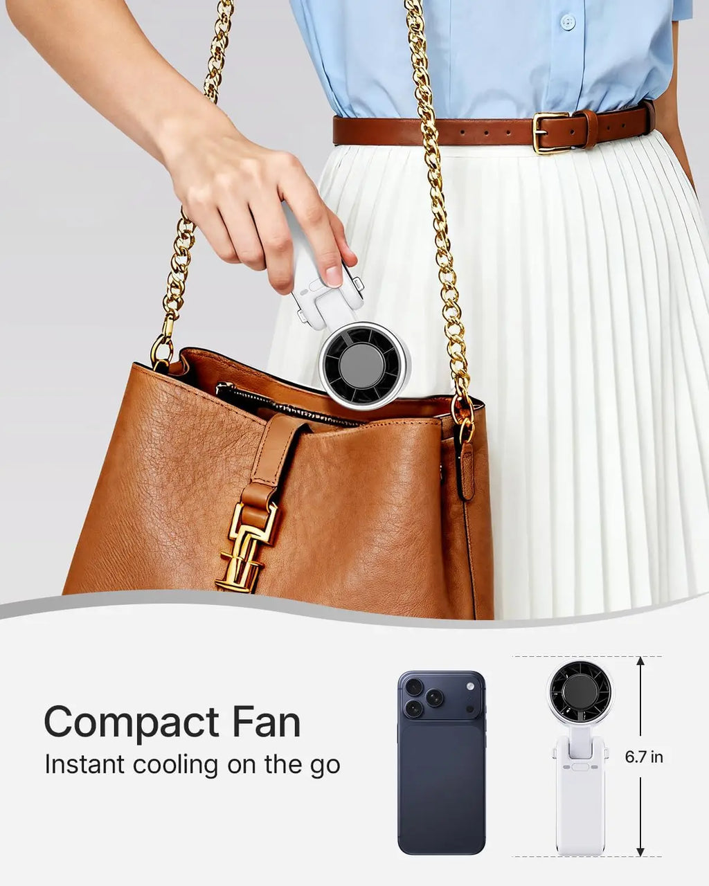 Mini High-speed Handheld Fan Usb Charging Digital Display Portable Desktop Folding Hanging Camping Violent Turbo Fan