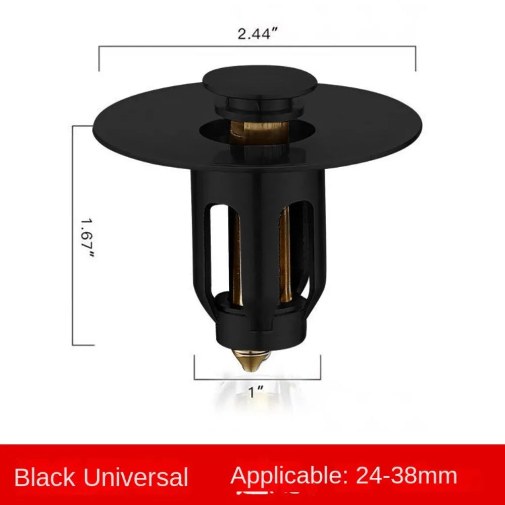 Metal Wash Basin Bounce Drain Filter with Anti-clogging Basket Portable Sink Drain Stopper Sink Pop-Up Drain Plug Hair Catcher