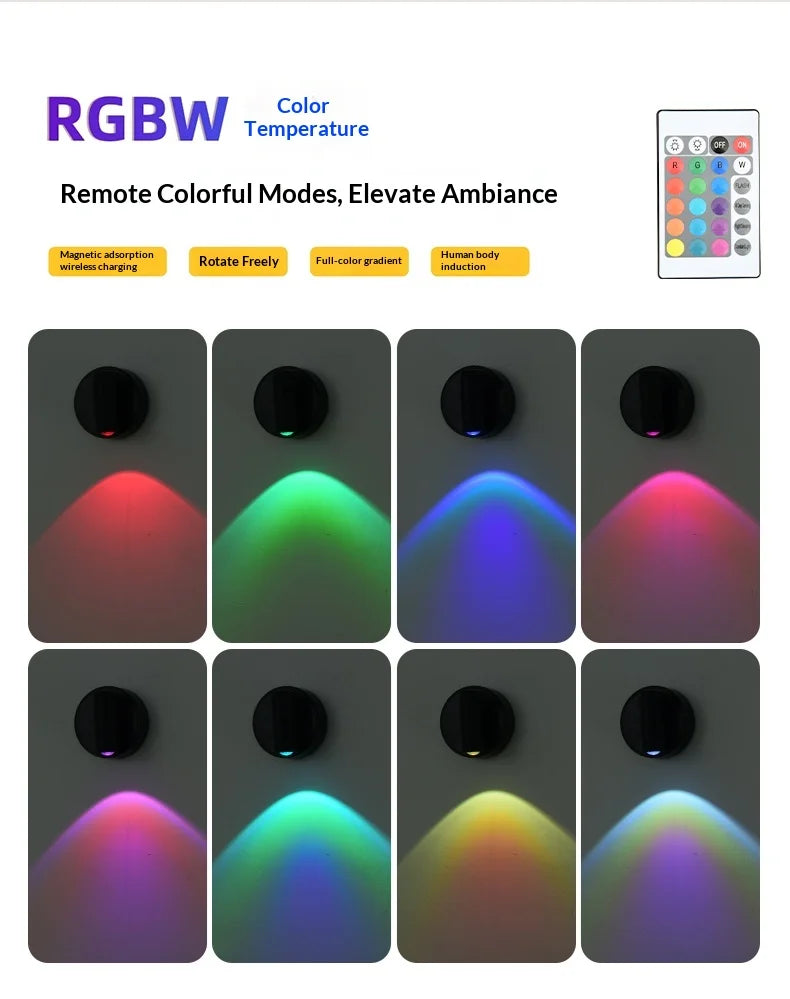 LED Light Magnetic Rechargeable Wall light Spotlight Wireless No Punch Reading Light With Touch Switch Dimmable Bedside Lamp