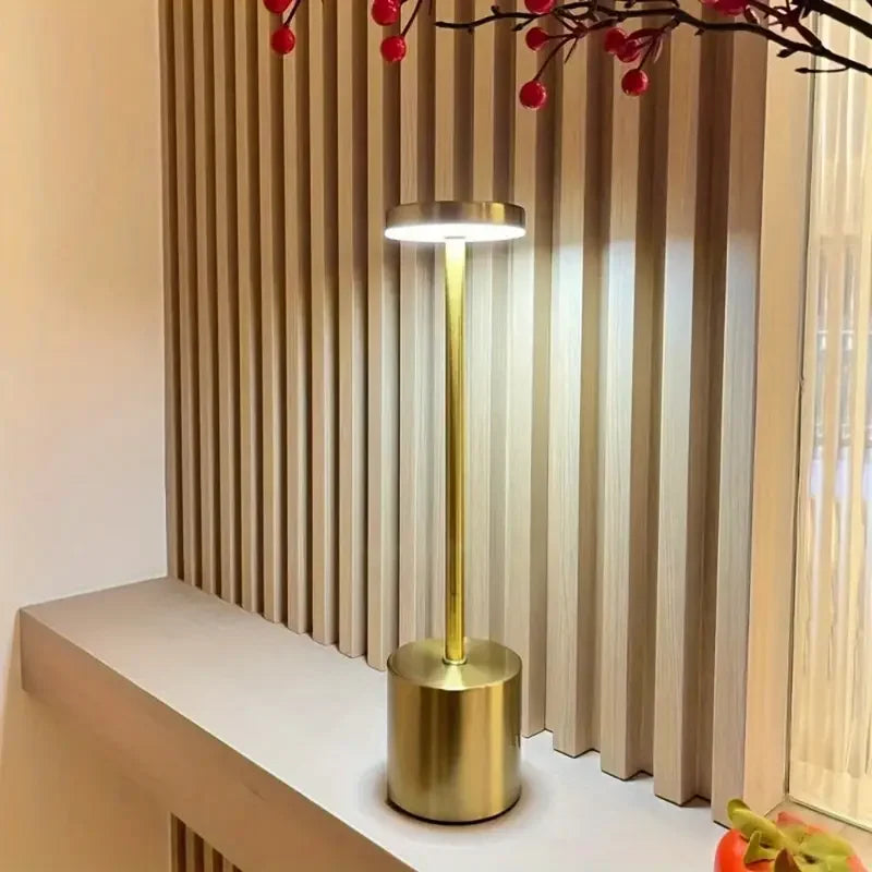 Modern Touch Rechargeable LED Desk Lamp with 3 Color Tones Suitable for Stylish and Minimalist Design in Home Offices