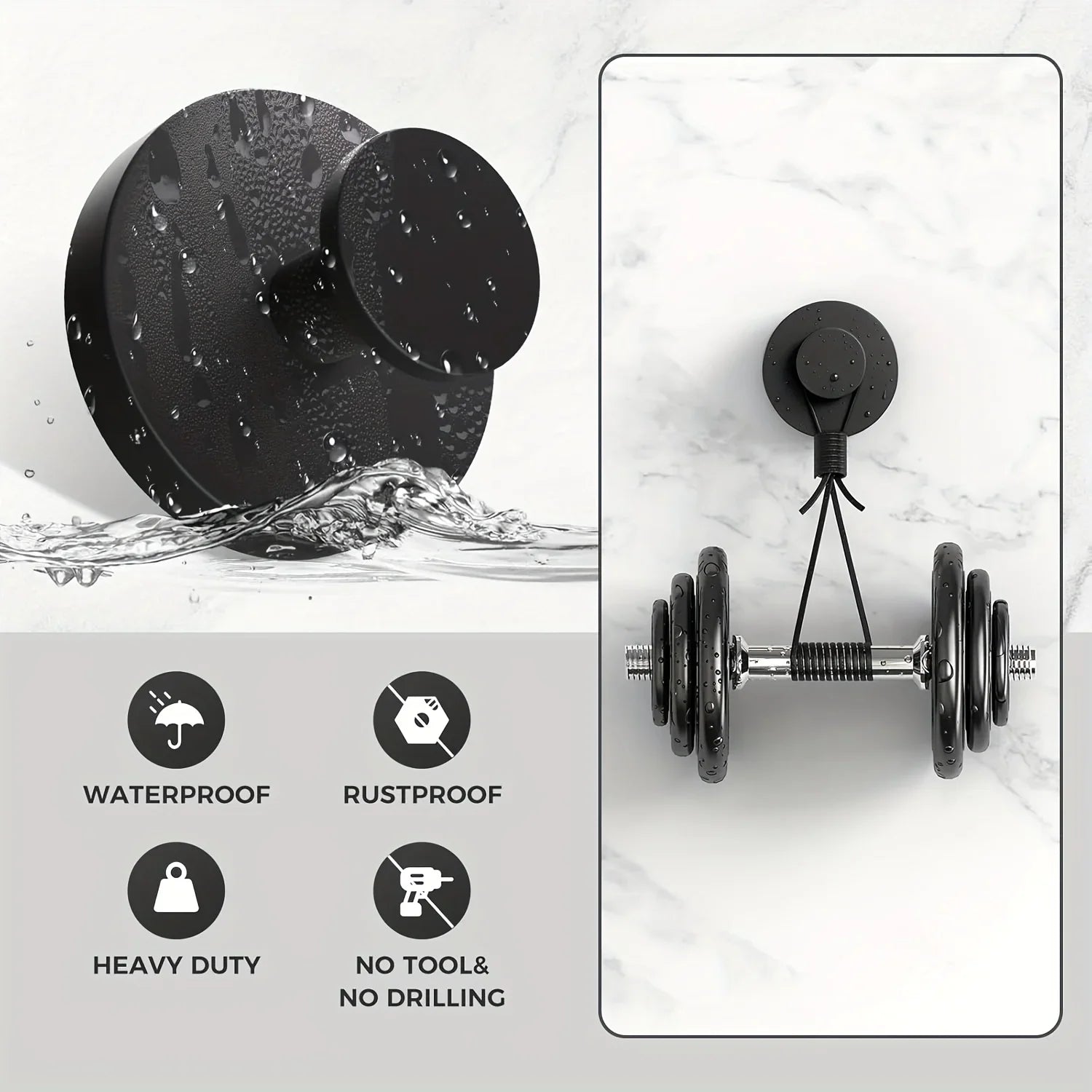 New Suction Cup Hooks Stainless Steel Waterproof Bathroom Shower Wall Mount Punch-free Reusable Strong Adsorption Hook Holders