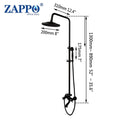 ZAPPO Antique Shower Set Wall Bathroom Bath Shower Faucet Rainfall Brass Shower System with Swivel Spout Mixer Tap Sliding Bar
