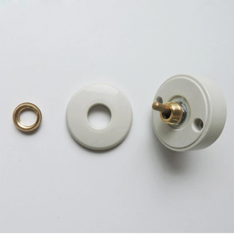 Home Improvement Round Ceramic Retro Toggle Switch 1 Ｗay 2 Way Control Wall Light Rocker Switch