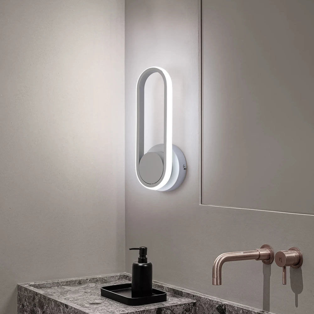 Modern Wall Light White Led Wall Lamp Rotational Sconce Fixture Nordic Bedroom Luster Loby Aisle Living Room Decor Minimalist