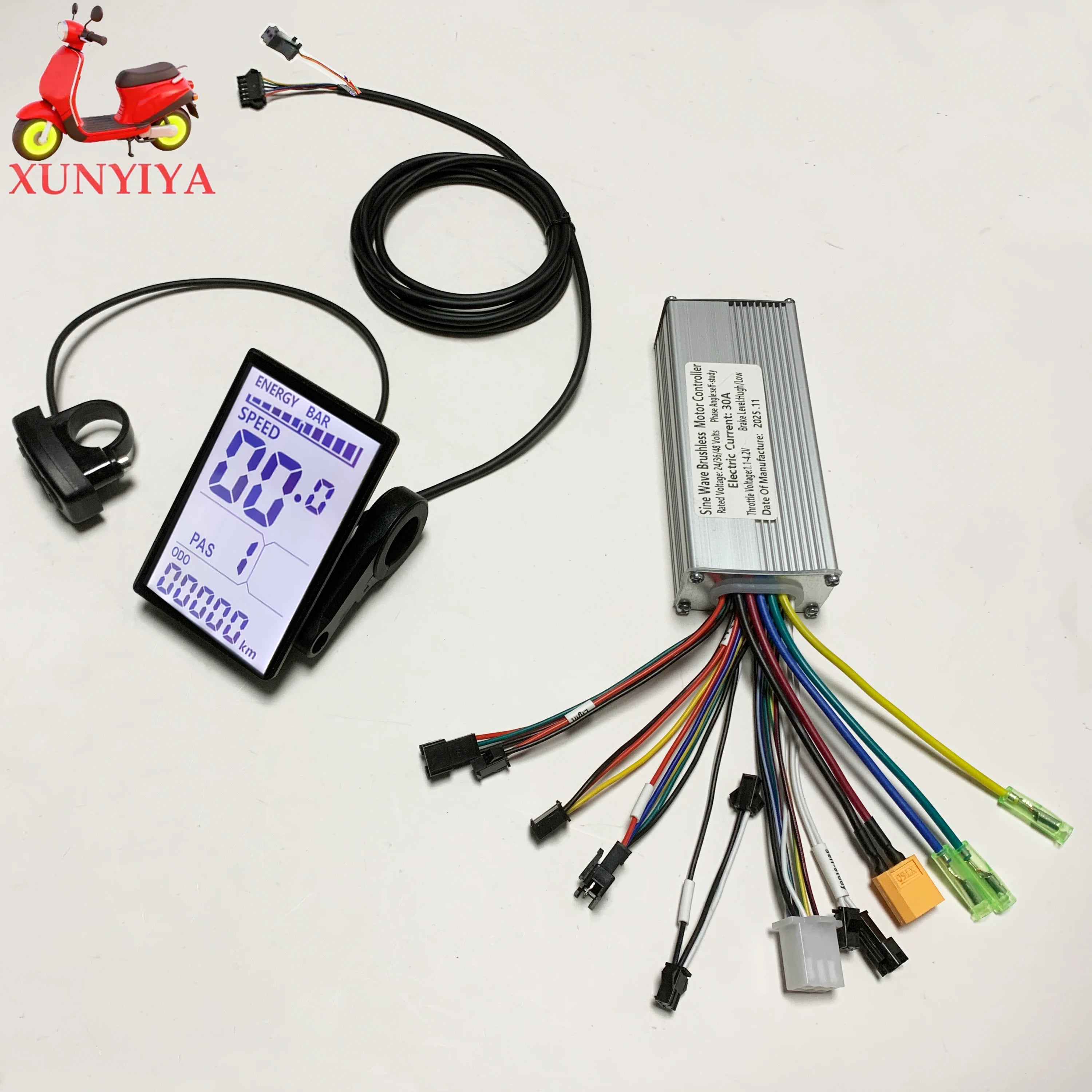 24V 36V 48V 30A 1000W Lithium Battery Controller with M5 LCD display Kit for Communication Protocol UART No.2 E-Scooter repair