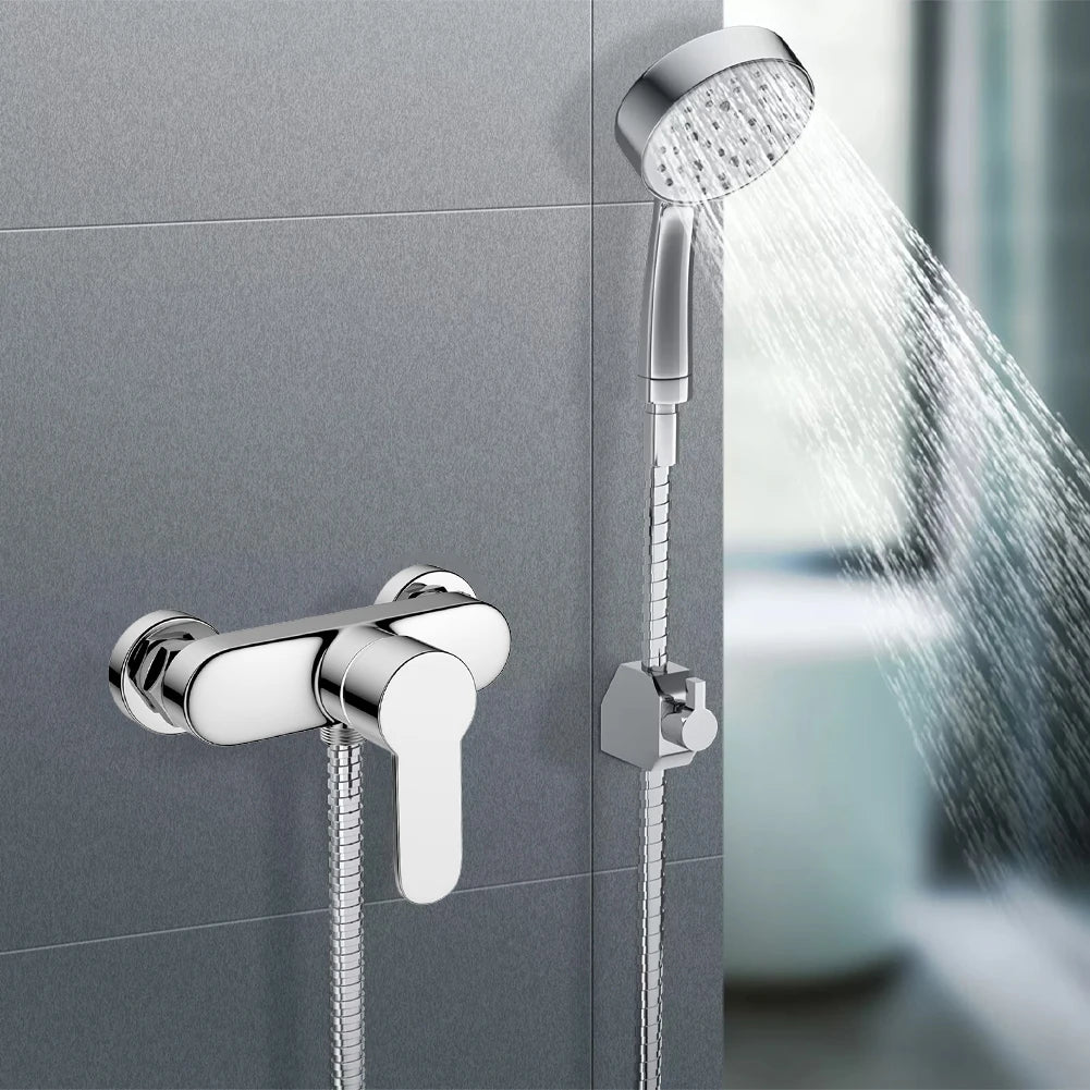 Shower Faucet Mixing Valve Bathroom Faucet Zinc Alloy Chrome Wall Mounted Bathroom Bathtub Shower Hot Cold Mixer Valve Tap