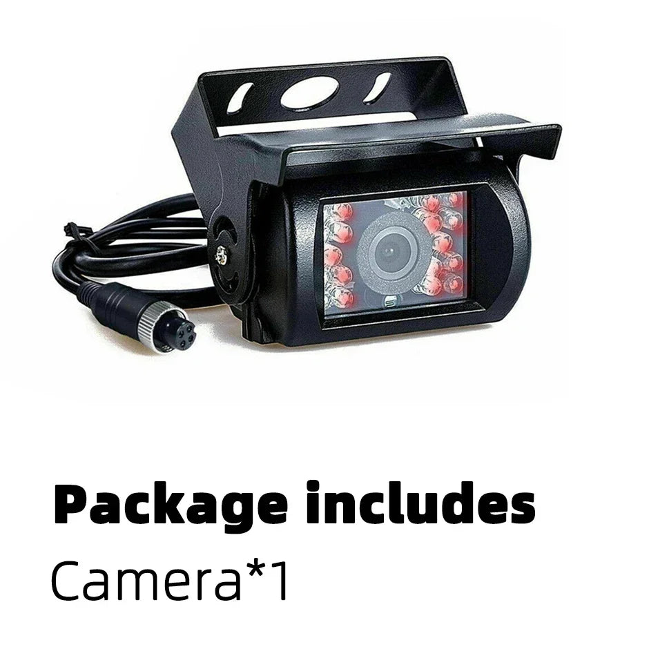HD 12V/24V Backup Camera Heavy Duty IR Night Vision Waterproof Vehicle Rear View HD Cam for Car Bus Lorry Trailer Pickups RV