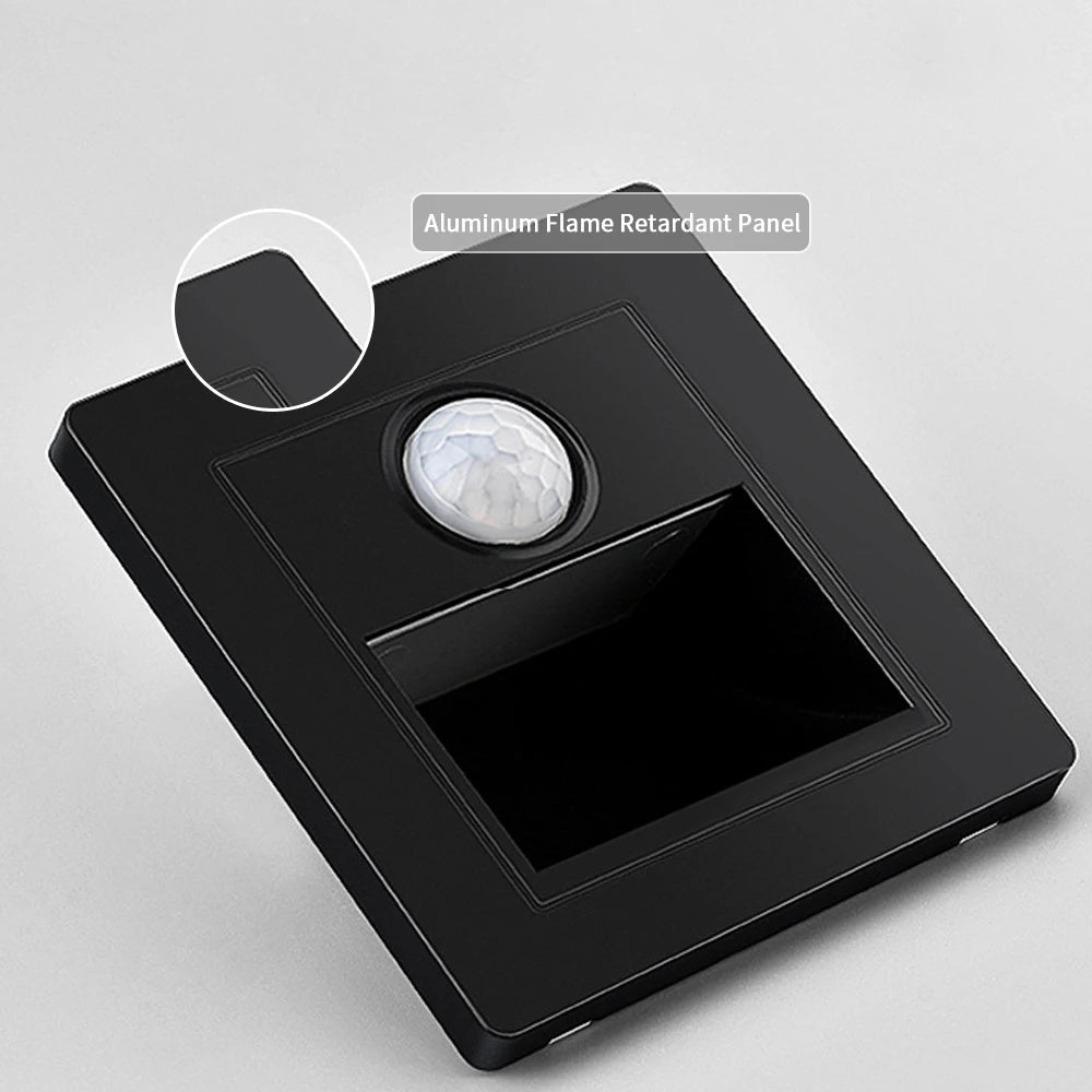 Recessed Wall Lamp Led Stair Lights Non-Sensor Corridor Nightlights for Cabinet Closet  Kitchen Luminaires Black White 22v 110v