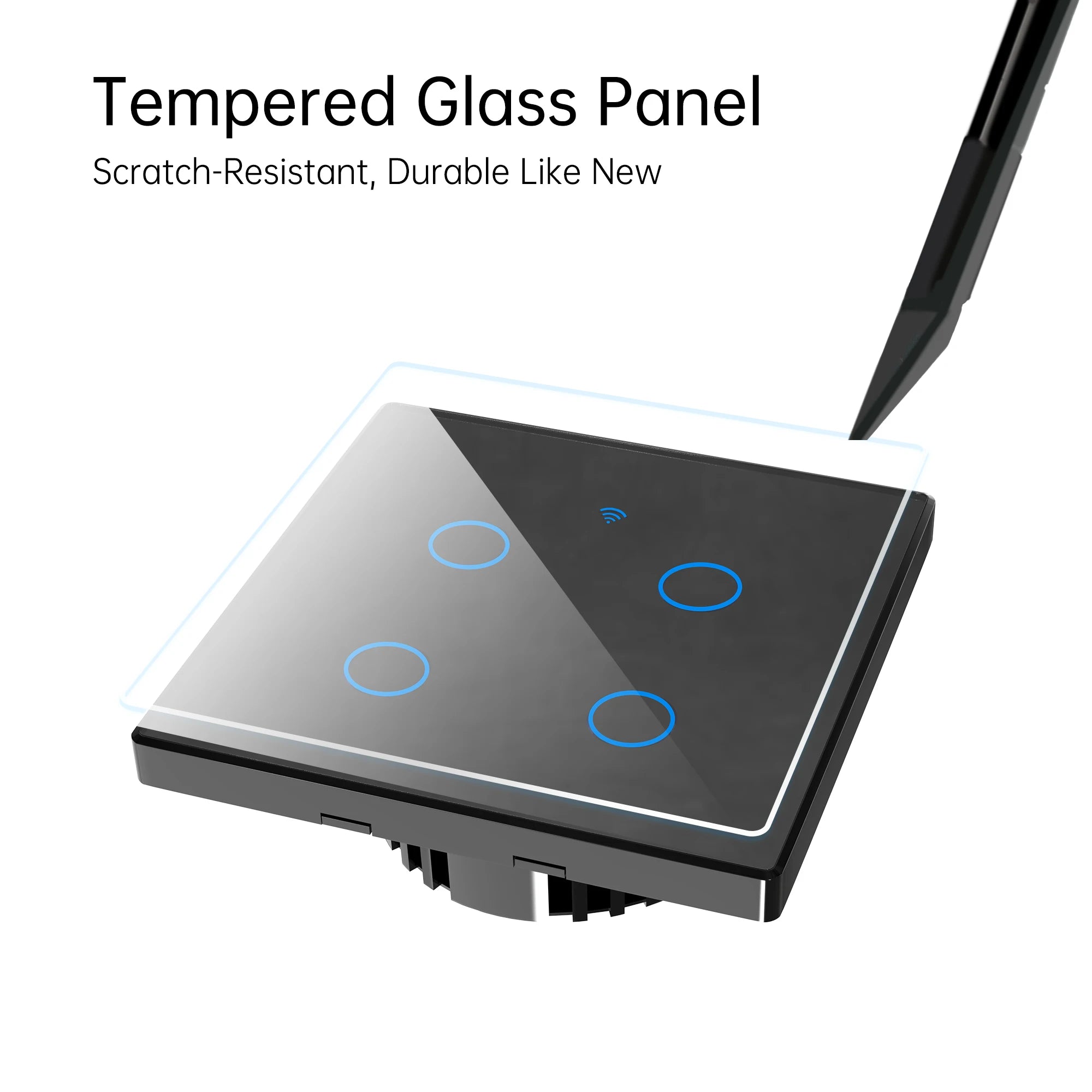 SIXWGH 1/2/3/4 Gang EU Touch Switch No Neutral Wire AC100-240V Panel Tempered Crystal Glass wall Light Sensor Switch