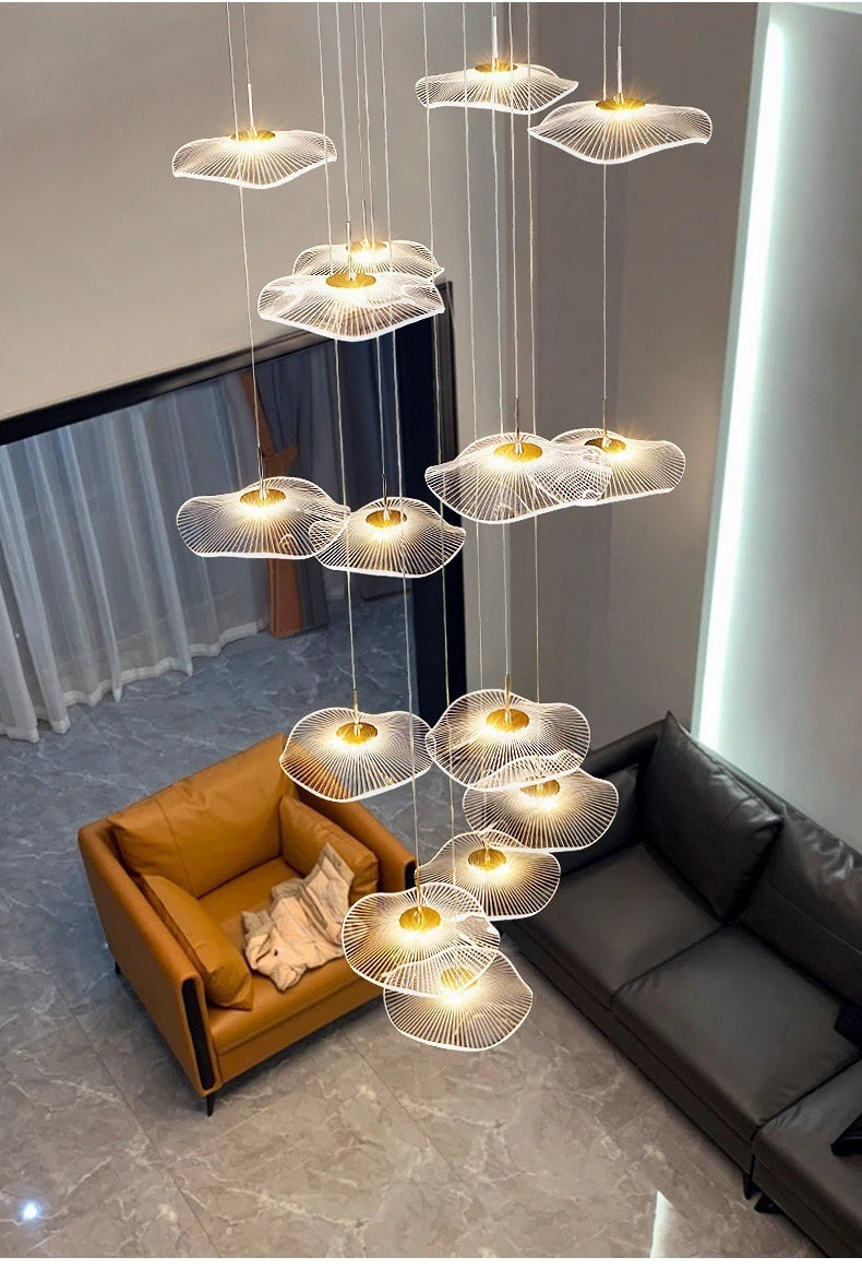 Modern LED Stair Chandeliers For Living Room Dining Room Pendant Lights Home Decoration Indoor Lamps  Hanging Lighting Fixtures