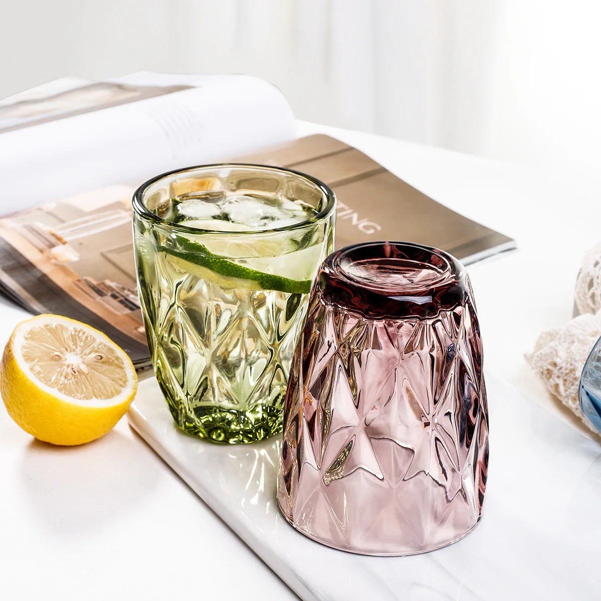 240 ml Water Glass for Juice Beer Tea Milk Wine Drinking Drinkware for Cold Drink Glasses Family and Friends Party