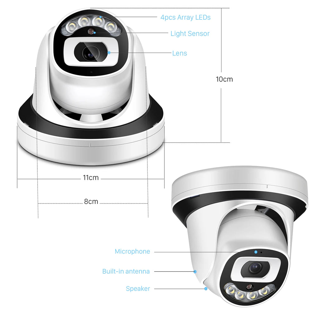 HD 5MP IP Camera Wi-Fi ONVIF H.265 Camera With SD Card Slot Motion Detect Alert Security Surveillance Camera 2 Ways Audio ICsee