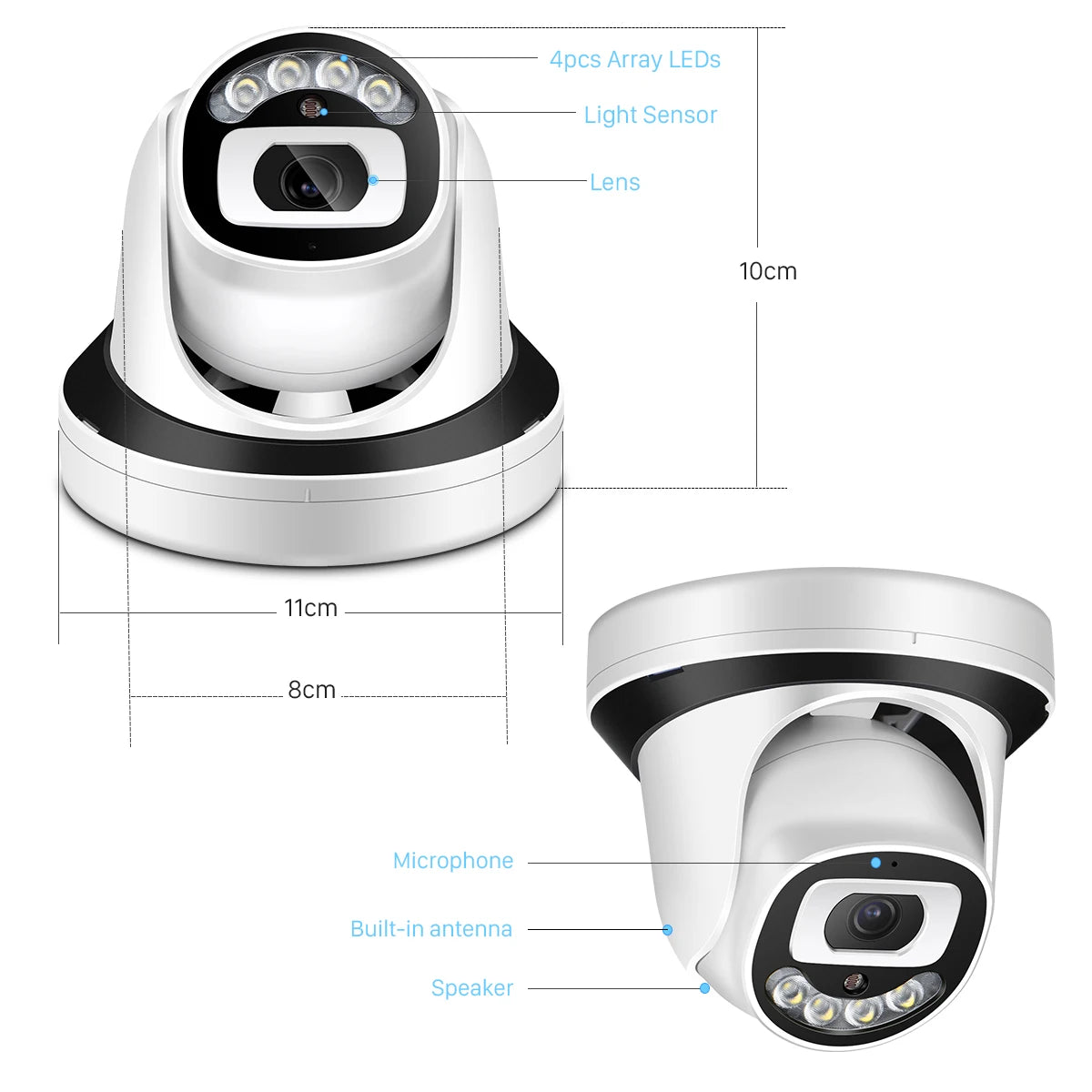 HD 5MP IP Camera Wi-Fi ONVIF H.265 Camera With SD Card Slot Motion Detect Alert Security Surveillance Camera 2 Ways Audio ICsee