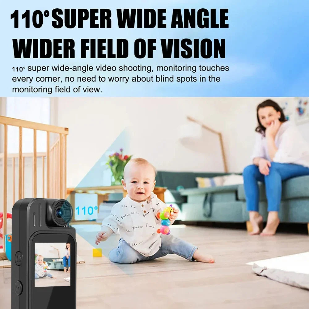 HD 4K Body Camera Mini Body Cam Audio and Video Recording 128GB Wearble Portable Camera Work Guard Travel Vlog
