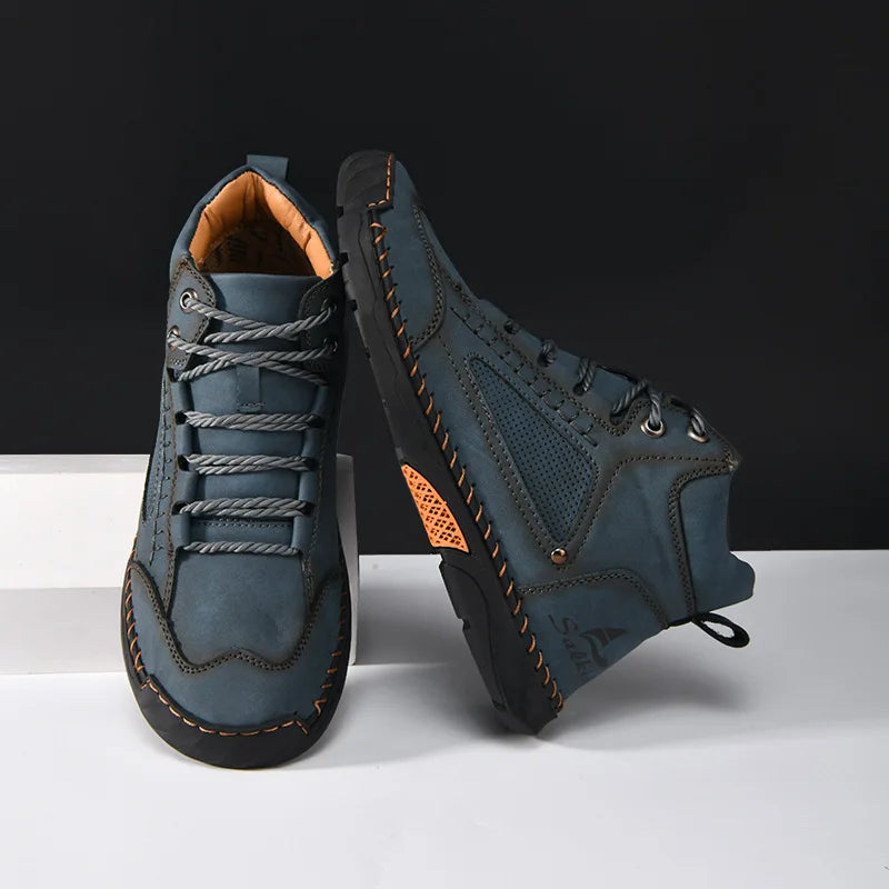 Handmade Men Boots Design Sneakers Man Outdoor Casual Leather Men Shoes Ankle Boots Fall Breathable Hot Sale 2025
