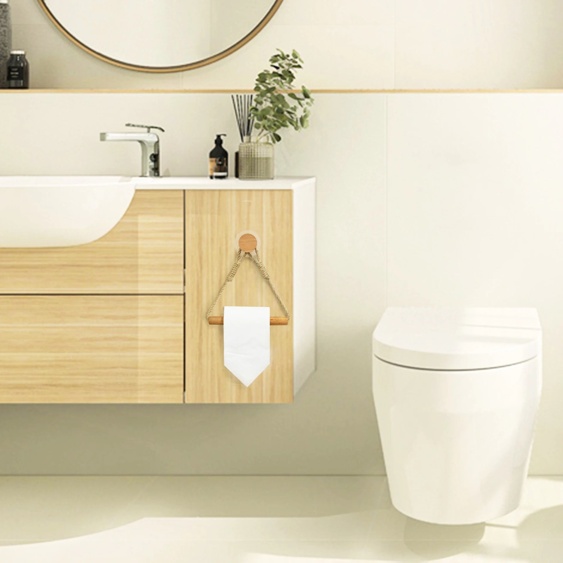 Toilet Paper Holder Wall Mounted WC Washroom Bathroom Accessories Wooden Rolling Paper Tissue Holder for Toilet Towel Rack