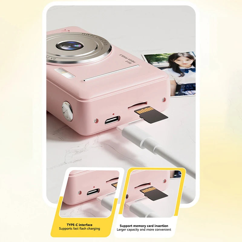 Advanced 50MP Dual Camera Kit, 4K Flash, CCD Digital, Vintage Design Entry-Level Camera