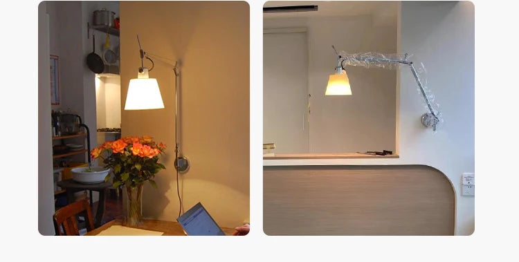 Adjustable Wall Lamp Aluminum Modern Foldable Long Swing Arm  sconces lamps Telescopic wall lights Bedside Study Reading Sconce