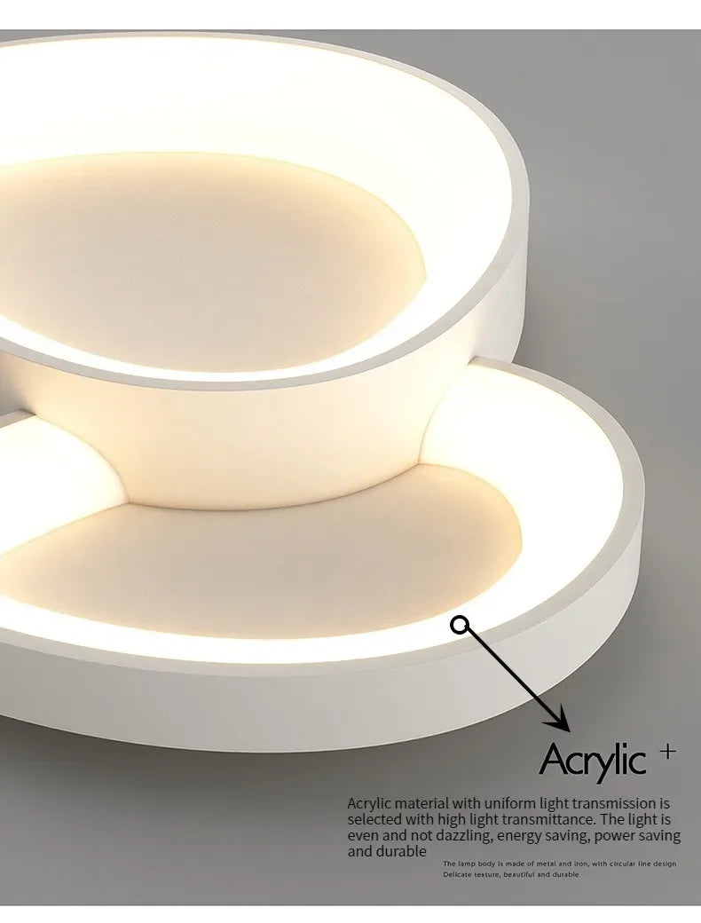Modern Round LED Ceiling Light with Adjustable Brightness for Living Room Bedroom Dining Room Home Decor Lusters Luminaires