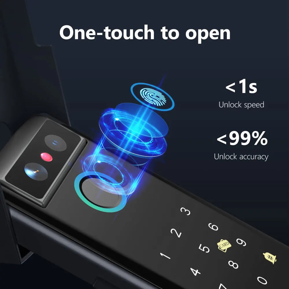 Tuya Smart WiFi Waterproof 3D Face Door Lock Double Fingerprint Unlock for Home Security Apartment Villa/Hotel Office PST-V8-2F