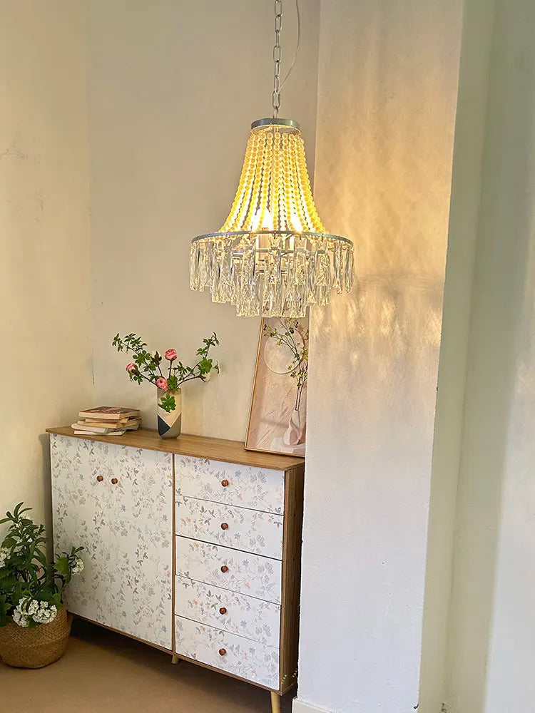 Modern Circular Led Pendant Light For Home Decoration Living Room Foyer Front Staircase Bedroom Crystal Pearl Lighting Fixtures