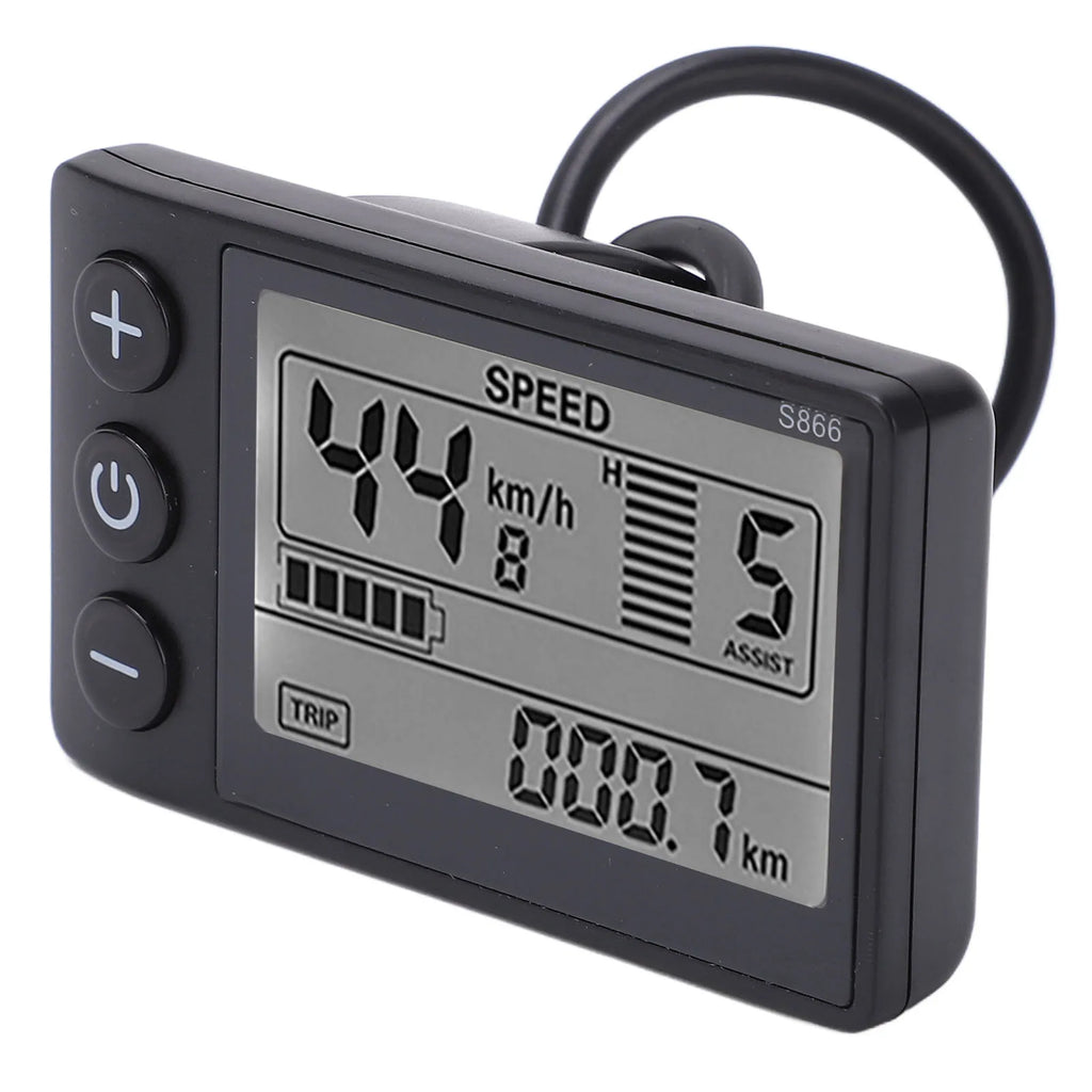 Electric Bike S866 LCD Display Electric Bicycle Display LCD Meter 24V 36V 48V Scooter Control Panel with SM/Waterproof Plug