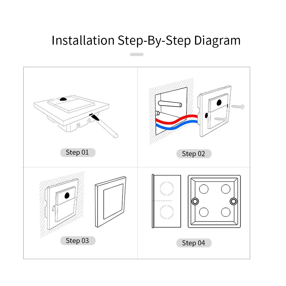 Recessed Wall Lamp Led Stair Lights Non-Sensor Corridor Nightlights for Cabinet Closet  Kitchen Luminaires Black White 22v 110v