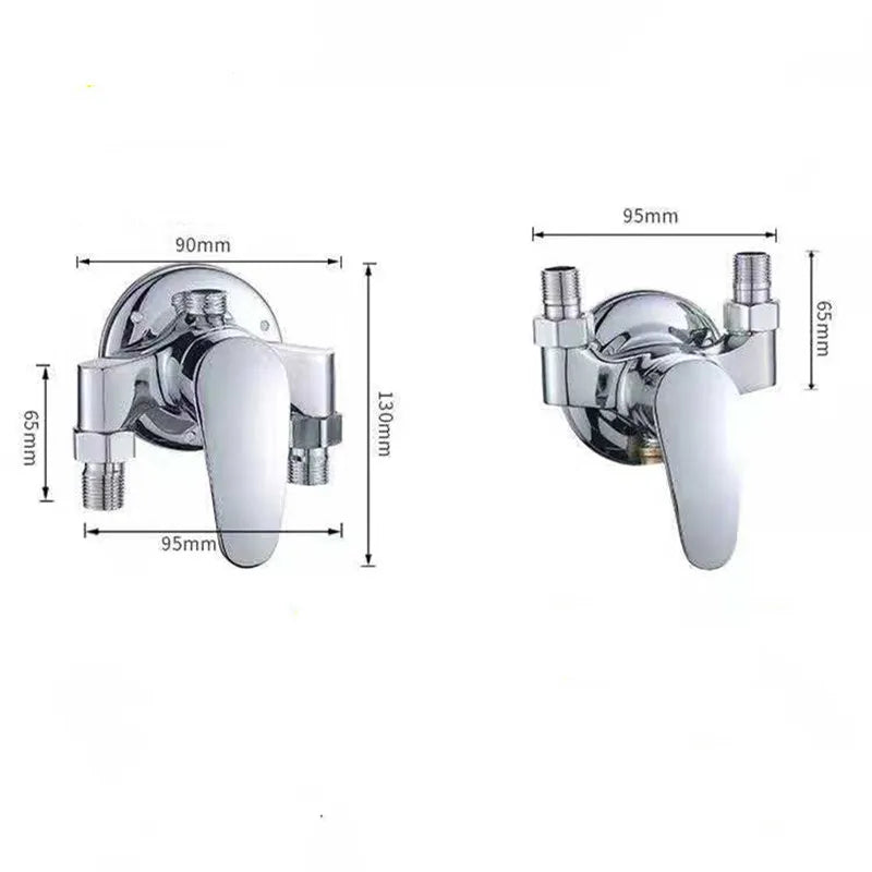 Universal Bath Shower Mixer Taps Deck Mounted Chrome Valve Hot And Cold Mixing Valve Replacement Bathroom Shower Accessories