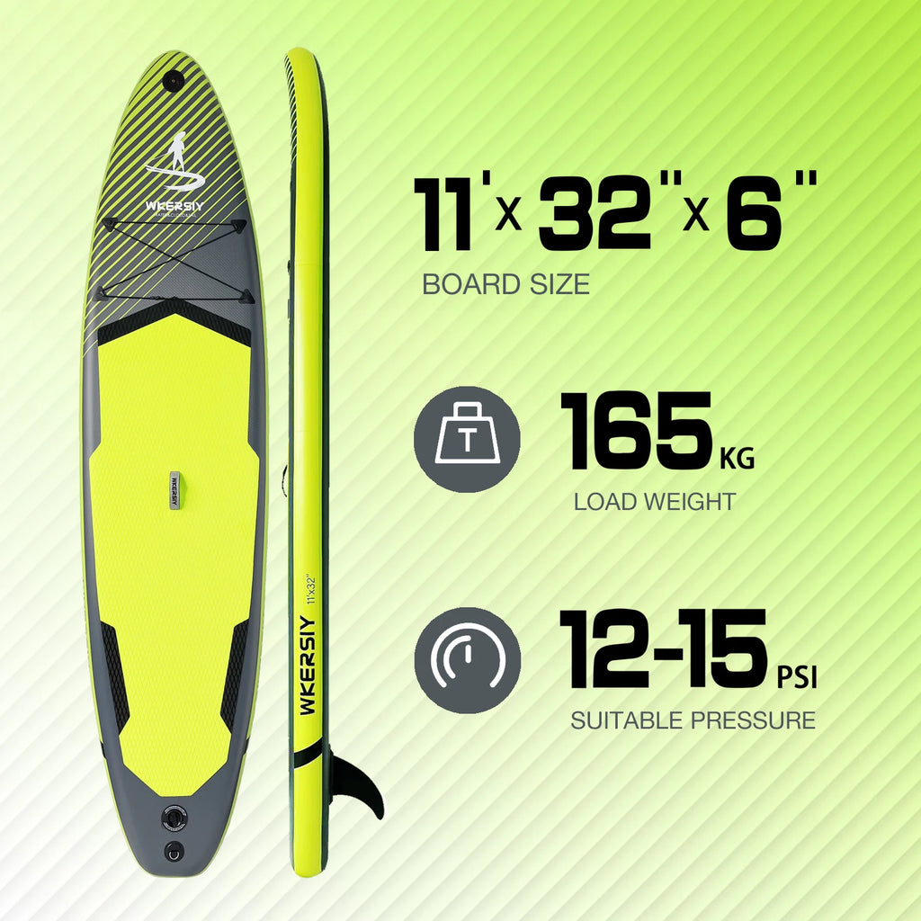 11'/335cm Inflatable Paddle Board Stand Up Paddleboard SUP for 2 Persons 32' Width 4 Colors with ISUP Accessories