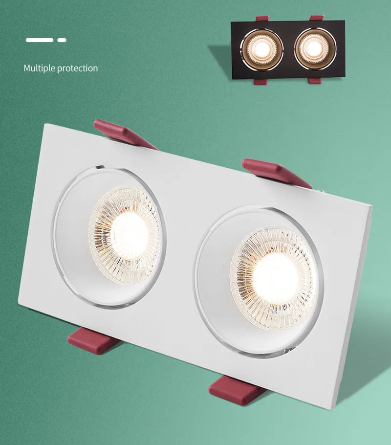 Modern Simple Down Light Embedded Dark Decoration Household Ultra-Thin No Main Light Adjustable Angle LED Anti-Glare Spotlights