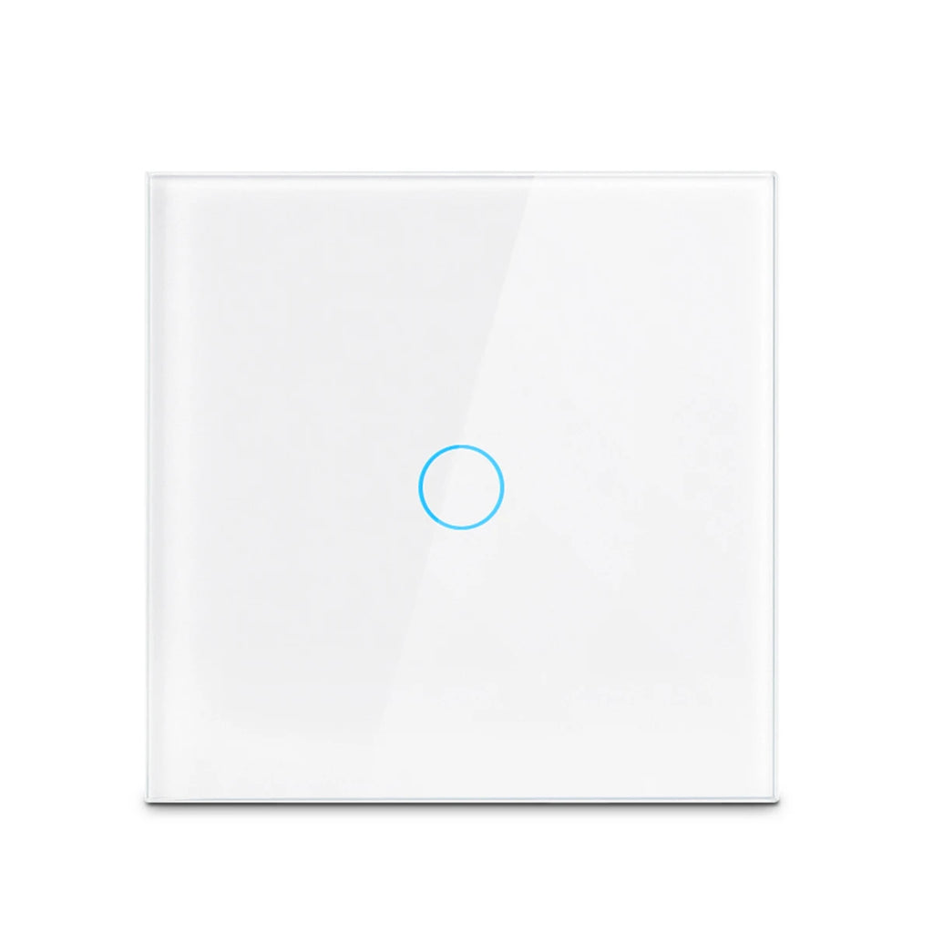 AC100-240 Touch Switch Power Led Panel Wall Light Switches Tempered Black White Crystal Glass 1/2/3 Gang Interruttore Switch