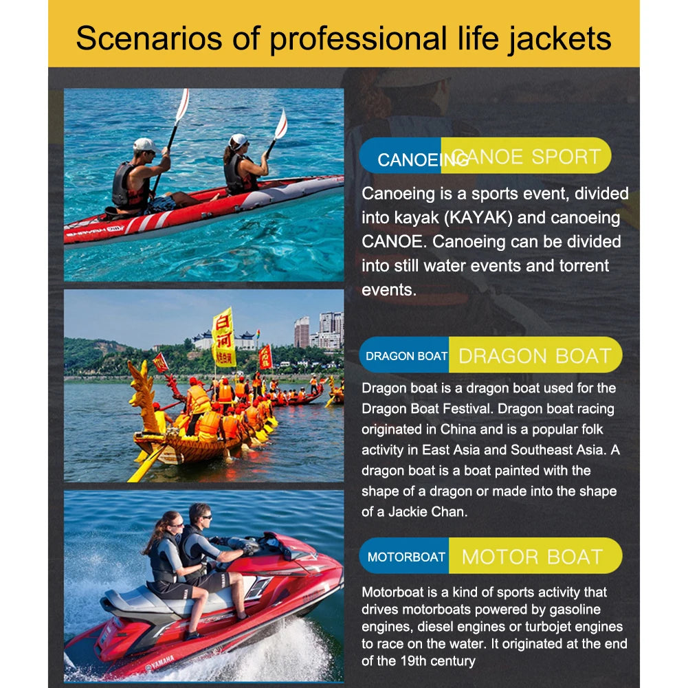Fishing Water Ski Vest Buoyancy Boating Skiing Driving Vest Lightweight Safety Buckle Floating Foam for Surfing Sailboard Rowing